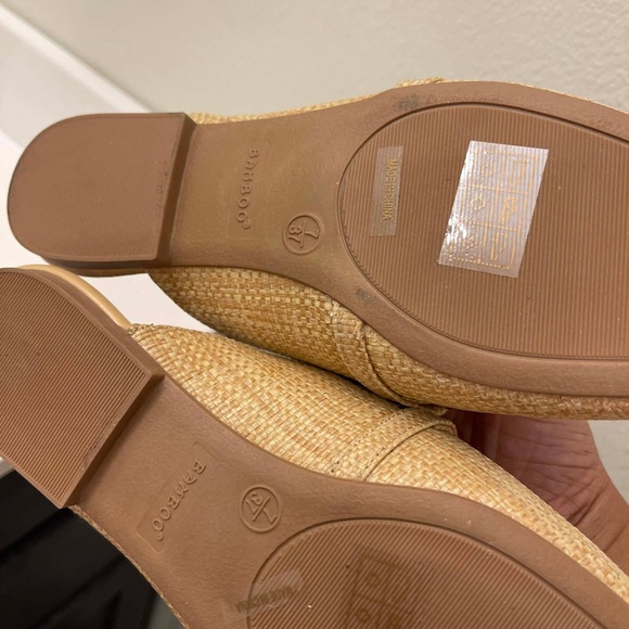 J. Crew Tan Woven Mules with Gold Accent - Picture 2 of 2